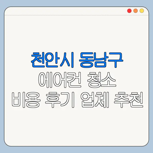천안시 동남구 에어컨 청소 비용 후기 업체 추천