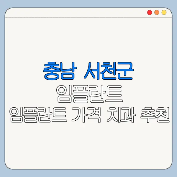 충남 서천군 임플란트 임플란트 가격 치과 추천