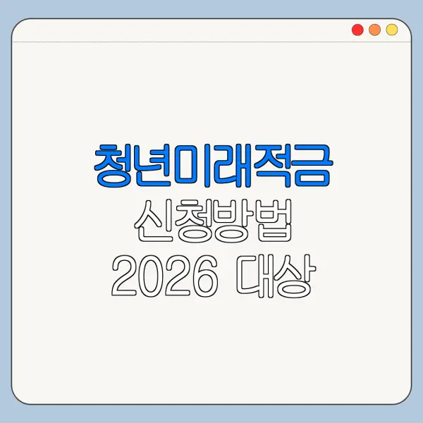 청년미래적금 신청방법 2026 대상 조건 금리 총정리