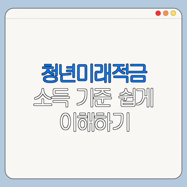 청년미래적금 소득 기준 쉽게 이해하기