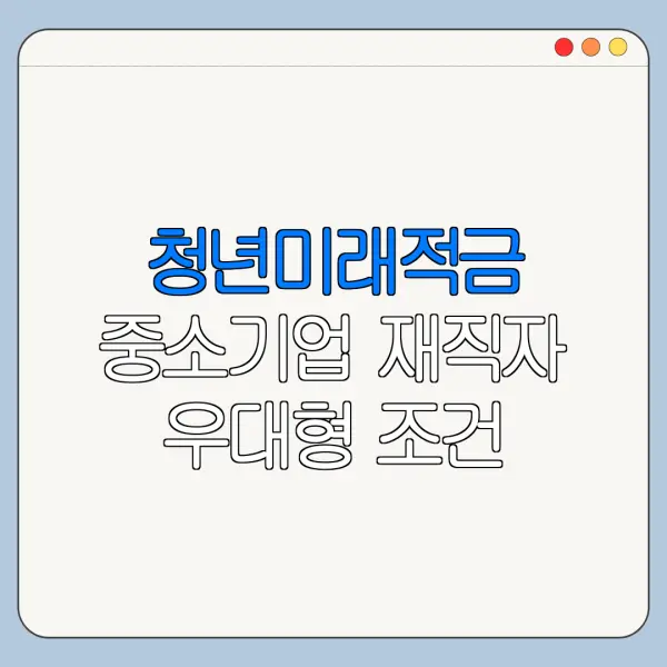 청년미래적금 중소기업 재직자 우대형 조건