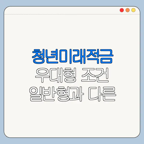 청년미래적금 우대형 조건 일반형과 다른 점