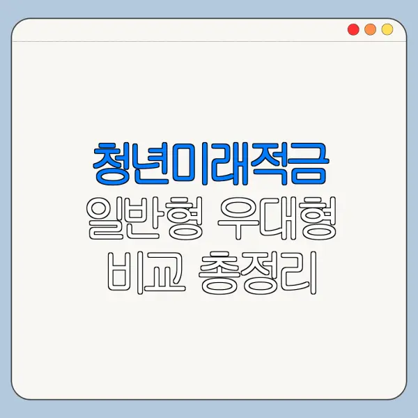 청년미래적금 일반형 우대형 비교 총정리