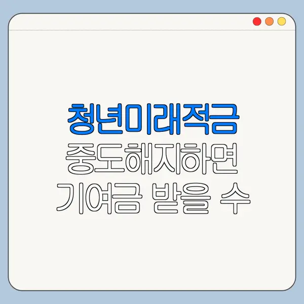 청년미래적금 중도해지하면 기여금 받을 수 있나