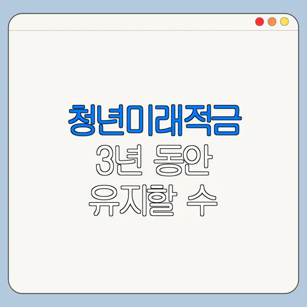 청년미래적금 3년 동안 유지할 수 있을까