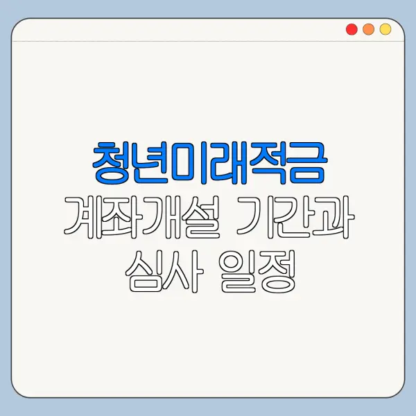 청년미래적금 계좌개설 기간과 심사 일정 총정리