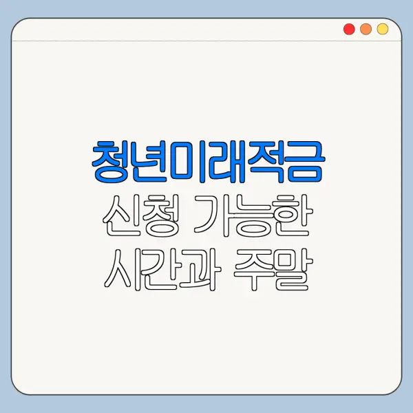 청년미래적금 신청 가능한 시간과 주말 여부