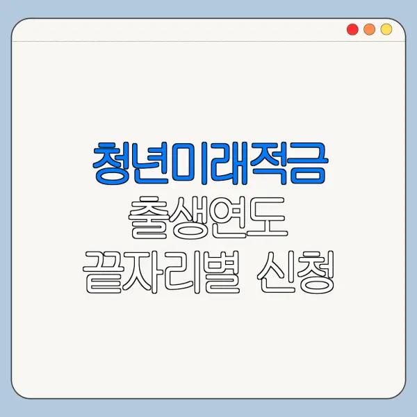 청년미래적금 출생연도 끝자리별 신청 날짜