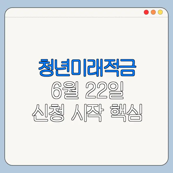 청년미래적금 6월 22일 신청 시작 핵심 정리