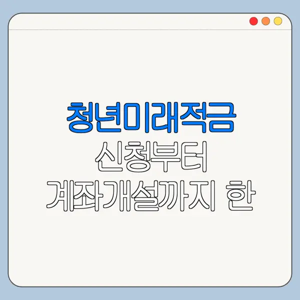 청년미래적금 신청부터 계좌개설까지 한 번에 정리
