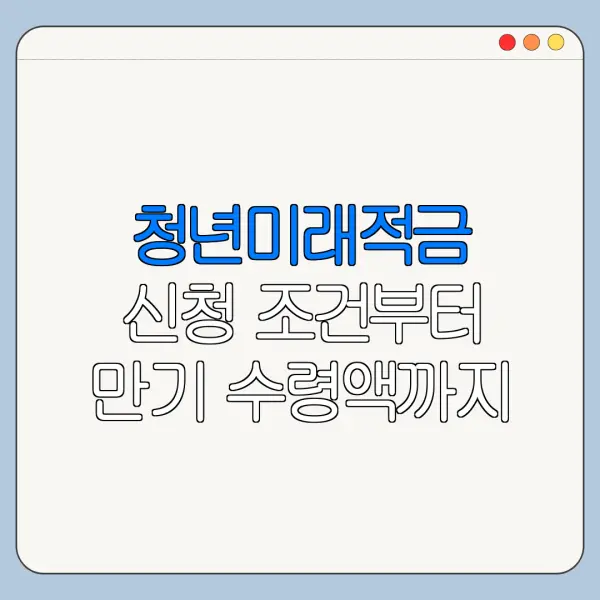 청년미래적금 신청 조건부터 만기 수령액까지
