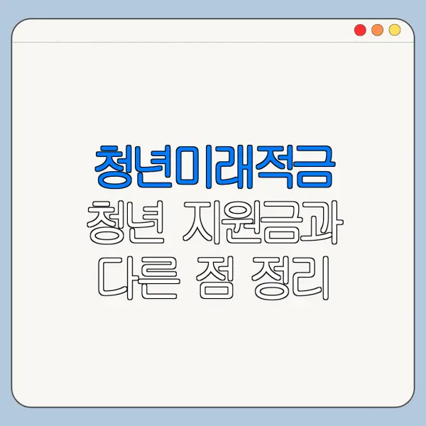 청년미래적금 청년 지원금과 다른 점 정리