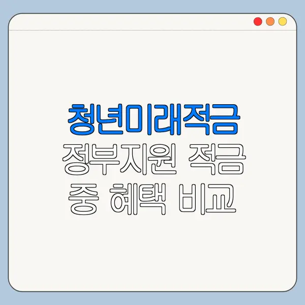 청년미래적금 정부지원 적금 중 혜택 비교