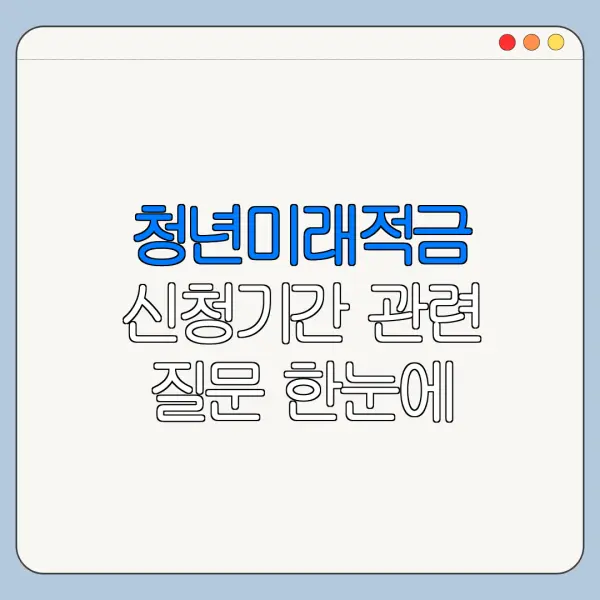 청년미래적금 신청기간 관련 질문 한눈에 보기