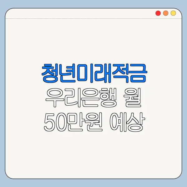 청년미래적금 우리은행 월 50만원 예상 수령액