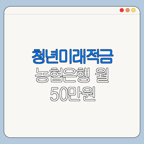 청년미래적금 농협은행 월 50만원 만기금액