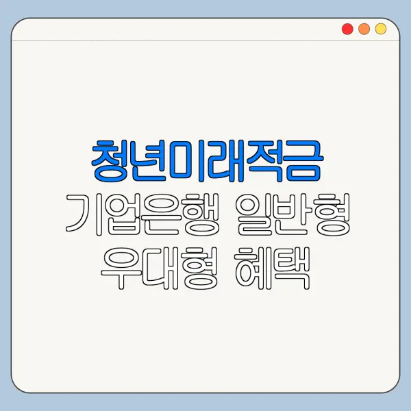 청년미래적금 기업은행 일반형 우대형 혜택 차이