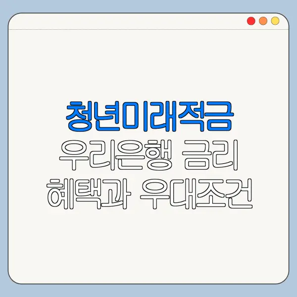 청년미래적금 우리은행 금리 혜택과 우대조건