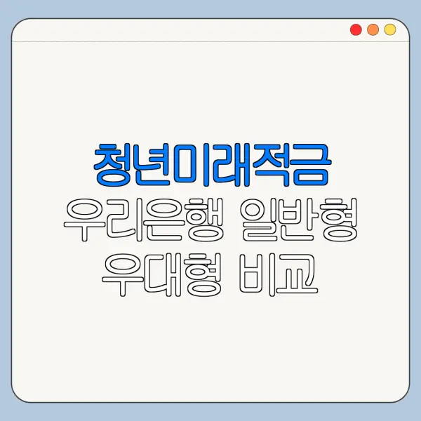 청년미래적금 우리은행 일반형 우대형 비교