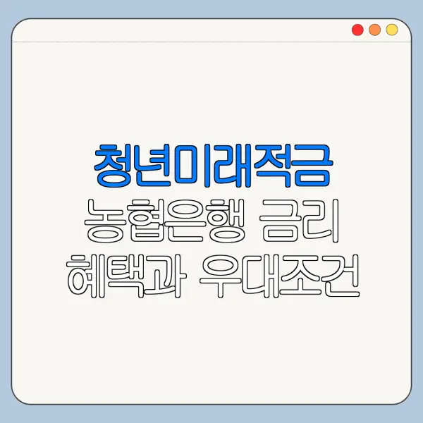 청년미래적금 농협은행 금리 혜택과 우대조건