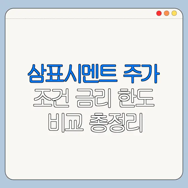 삼표시멘트 주가 조건 금리 한도 비교 총정리