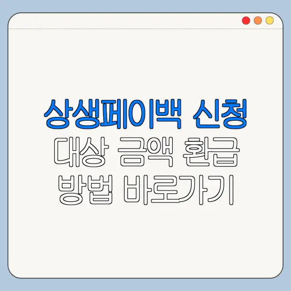 상생페이백 신청 대상 금액 환급 방법 바로가기