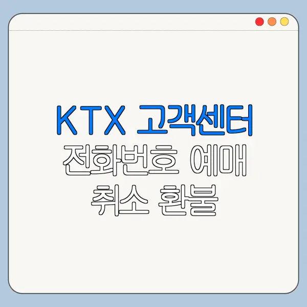 KTX 고객센터 전화번호 예매 취소 환불 상담원 연결