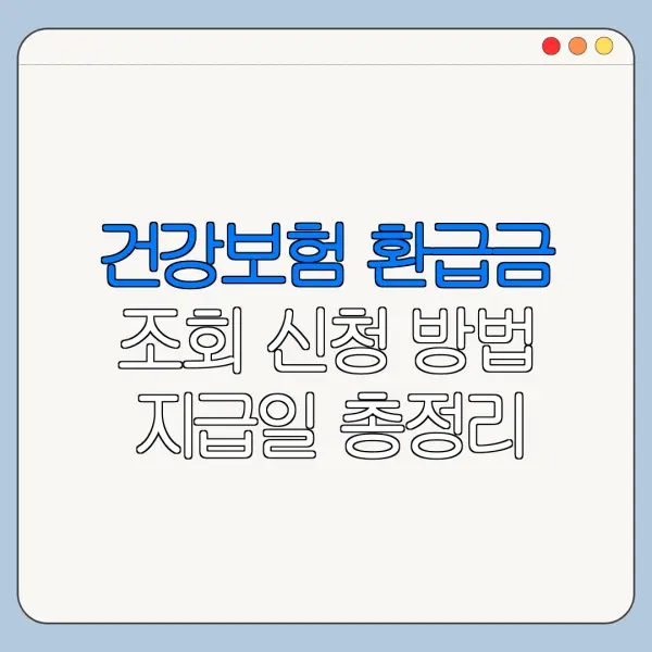 건강보험 환급금 조회 신청 방법 지급일 총정리