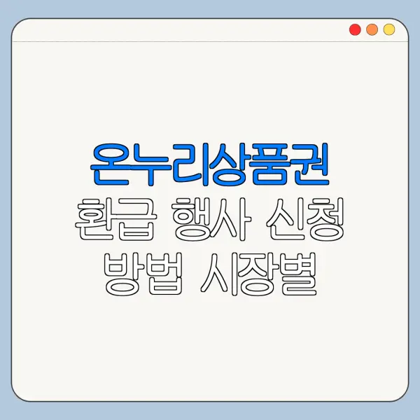 온누리상품권 환급 행사 신청 방법 시장별 확인