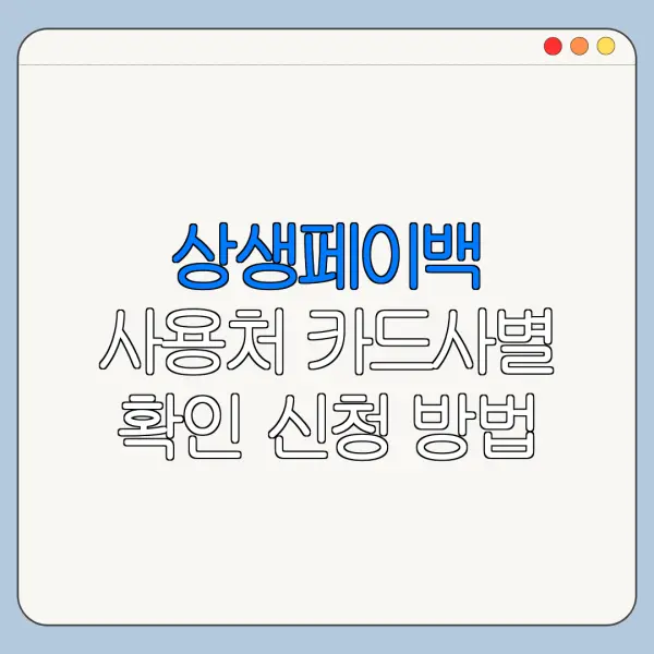 상생페이백 사용처 카드사별 확인 신청 방법