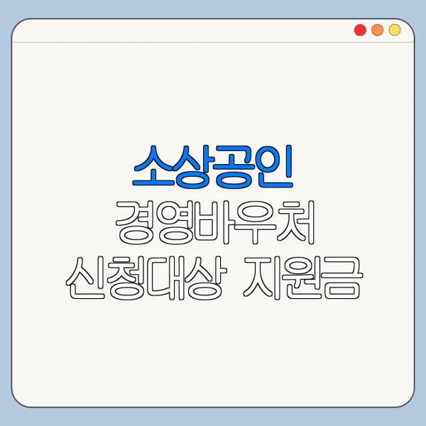 소상공인 경영바우처 신청대상 지원금 사용처