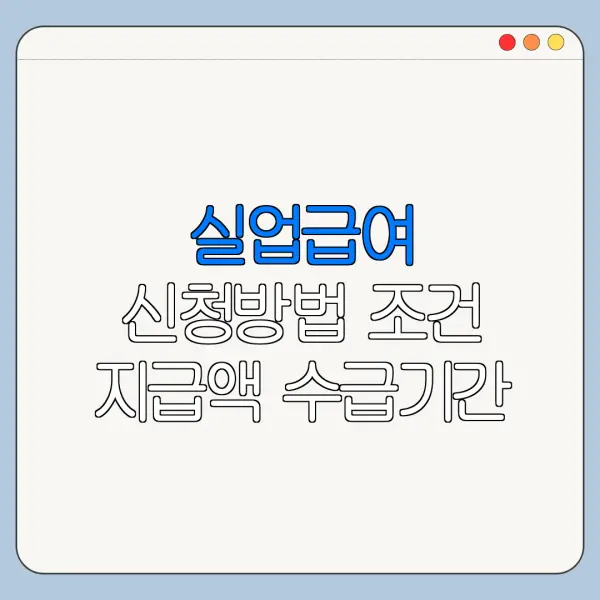 실업급여 신청방법 조건 지급액 수급기간 계산