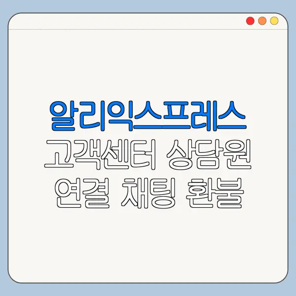 알리익스프레스 고객센터 상담원 연결 채팅 환불 방법