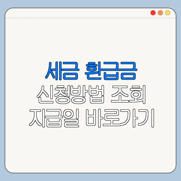 세금 환급금 신청방법 조회 지급일 바로가기