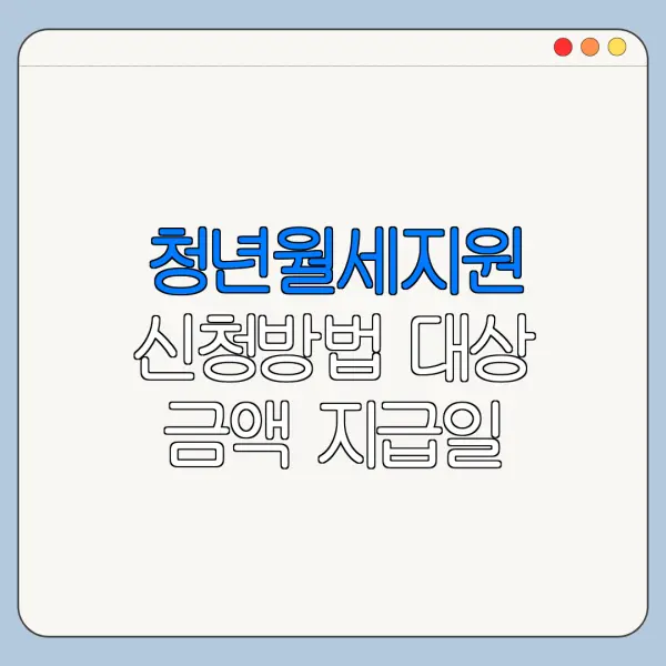 청년월세지원 신청방법 대상 금액 지급일