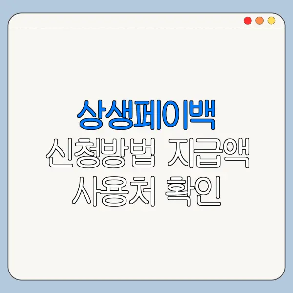 상생페이백 신청방법 지급액 사용처 확인