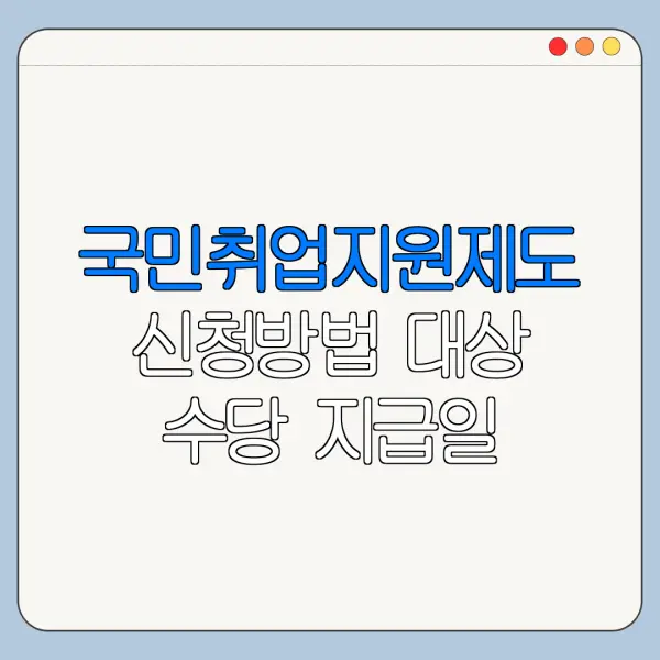 국민취업지원제도 신청방법 대상 수당 지급일