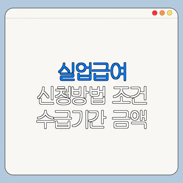 실업급여 신청방법 조건 수급기간 금액 계산
