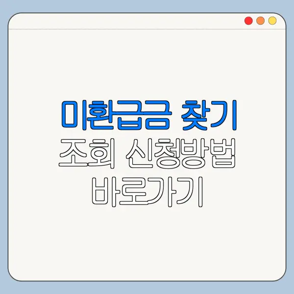 미환급금 찾기 조회 신청방법 바로가기