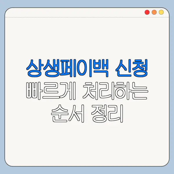 상생페이백 신청 빠르게 처리하는 순서 정리