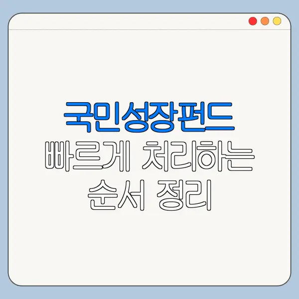 국민성장펀드 빠르게 처리하는 순서 정리