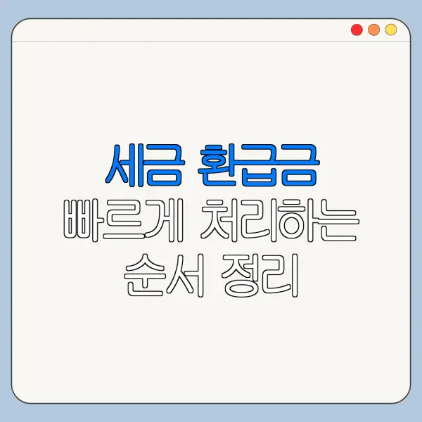 세금 환급금 빠르게 처리하는 순서 정리