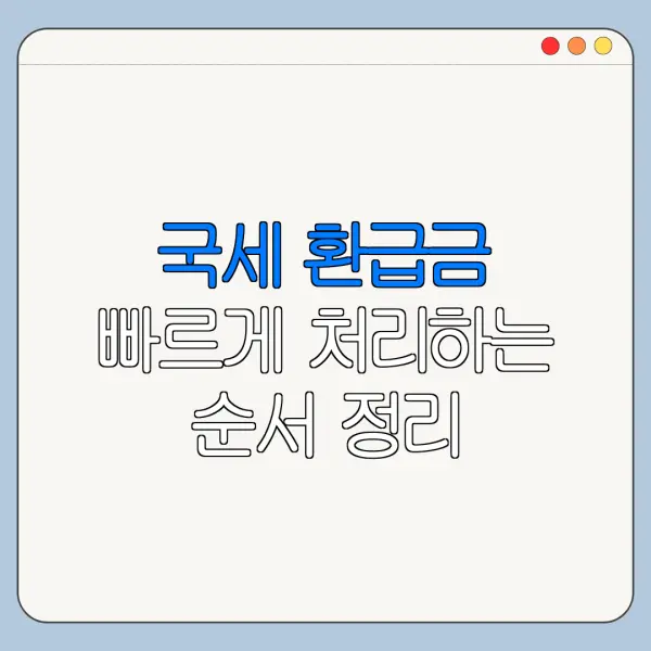 국세 환급금 빠르게 처리하는 순서 정리